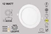 12W SLIM LED PANEL SIVA ALTI , 12W PANEL LED , 12W 4000KELVIN , NATUREL BEYAZ