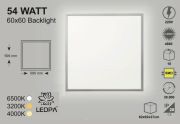 KARE 54W SLIM LED PANEL 3000K GÜNIŞIĞI , 54W PANEL GÜNIŞIĞI