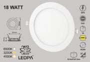 18W SLIM LED PANEL SIVA ALTI , 18W PANEL LED , 18W 4000KELVIN , NATUREL BEYAZ