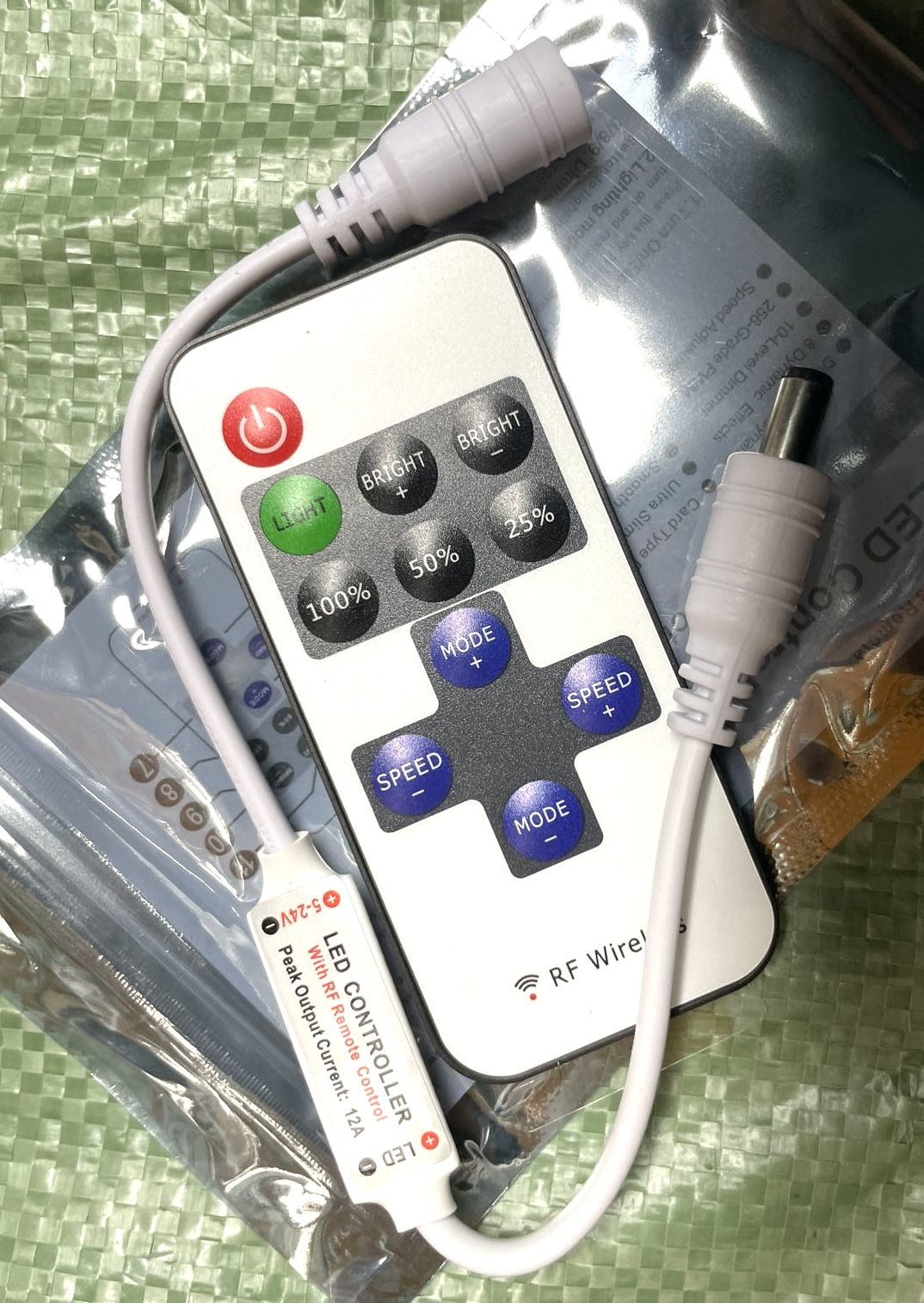 12A RF KUMANDALI LED DIMMER , LED IŞIK AYARI , LED CONTROLLER , 12amper led dimmer , RF kumanda , 5-24vdc