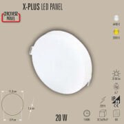 20W SLIM LED PANEL SIVA ÜSTÜ, 20W PANEL LED, 3200K/6400K, BEYAZ