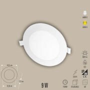 9W SLIM LED PANEL SIVA ALTI, 9W PANEL LED, 3200K/6400K, BEYAZ
