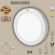 20W SENSÖRLÜ LED PANEL SIVA ALTI, 20W PANEL LED, 3200K/6400K, BEYAZ