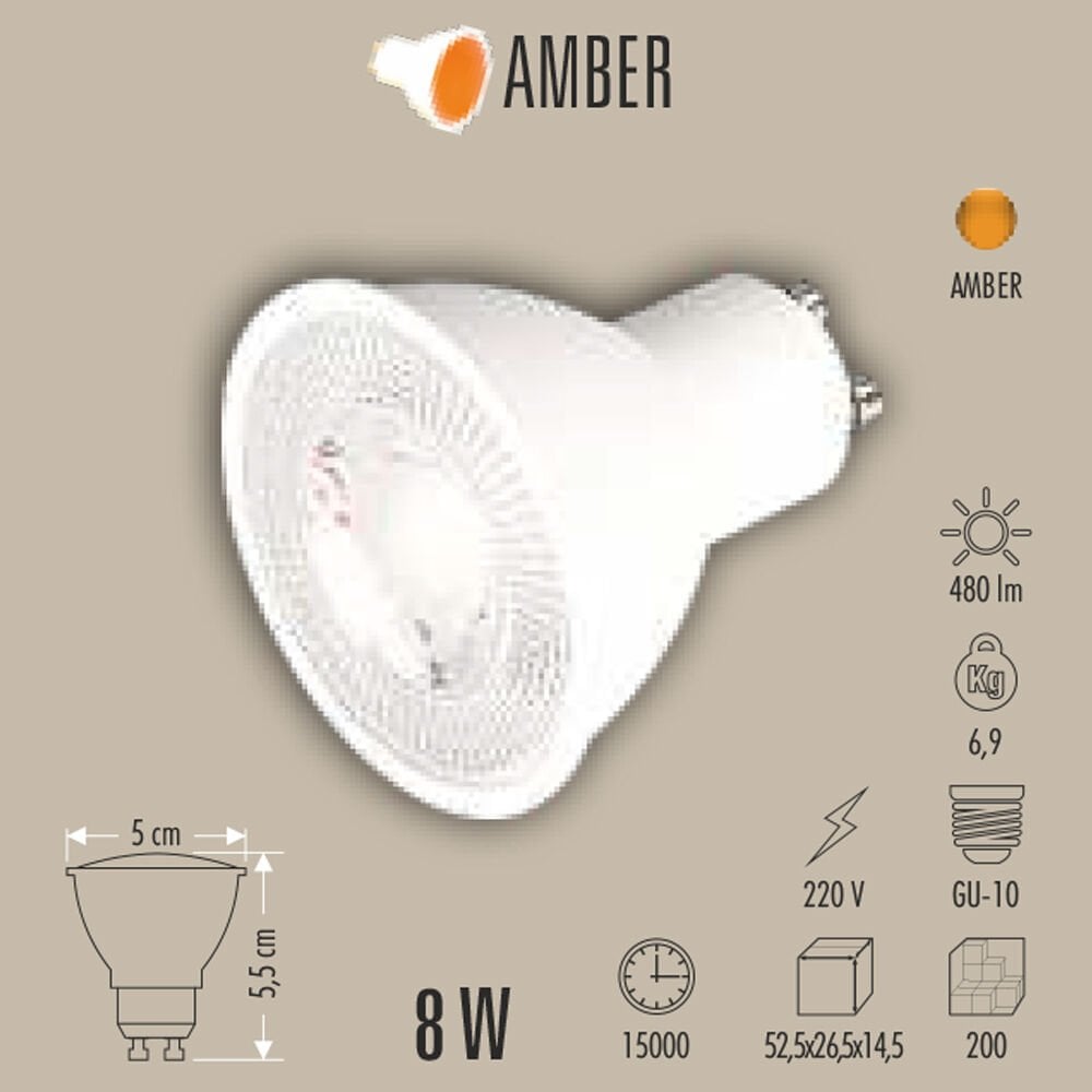 8W ÇANAK LED AMPUL GU10 AMBER