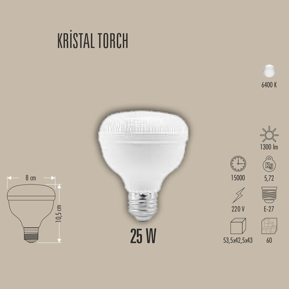 25W KRİSTAL TORCH LED AMPUL E27
