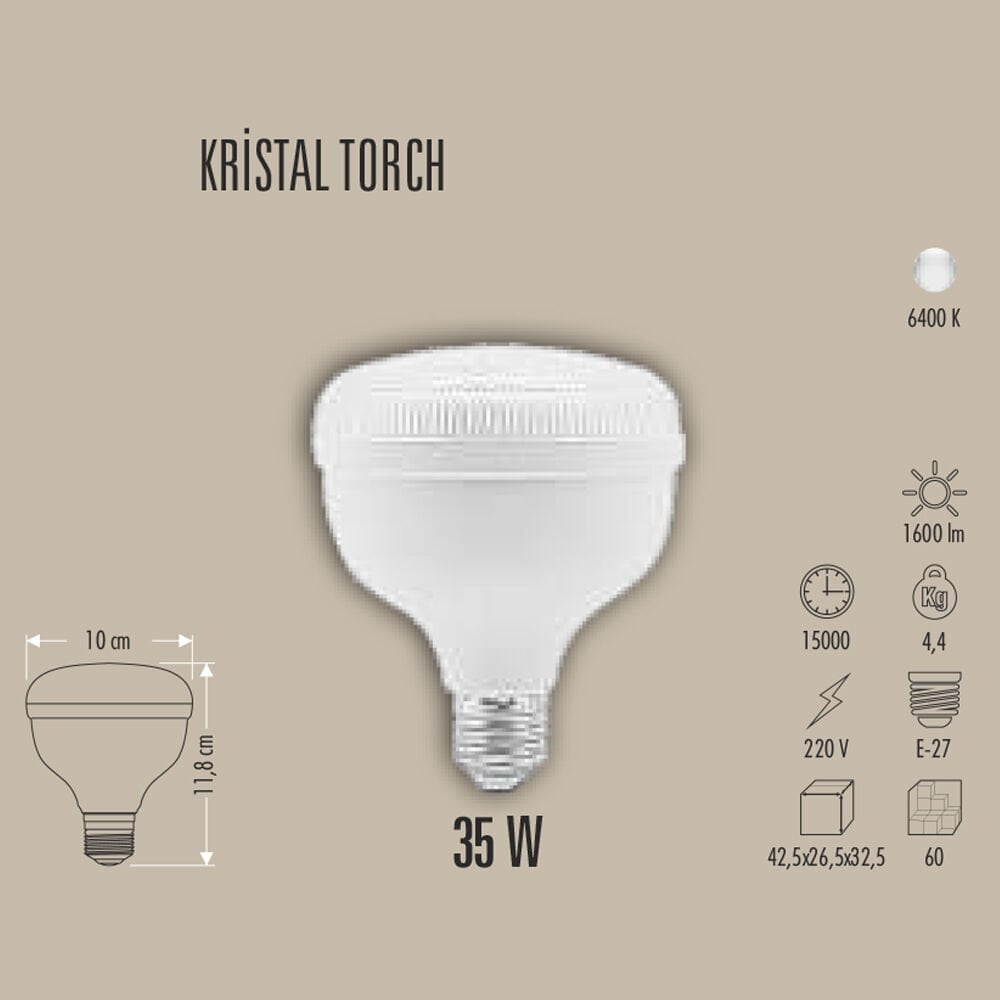 35W KRİSTAL TORCH LED AMPUL E27