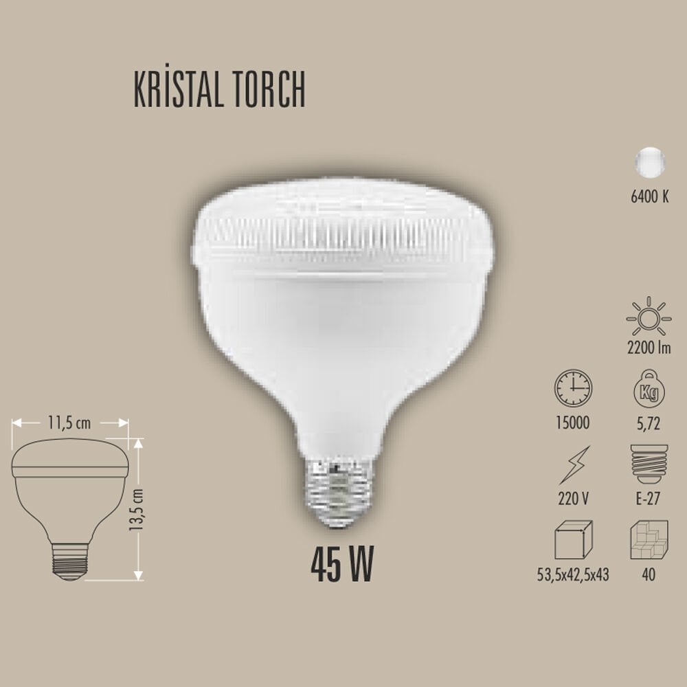 45W KRİSTAL TORCH LED AMPUL E27