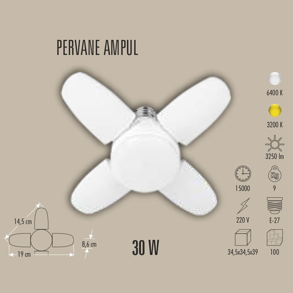 30W PERVANE LED AMPUL E27