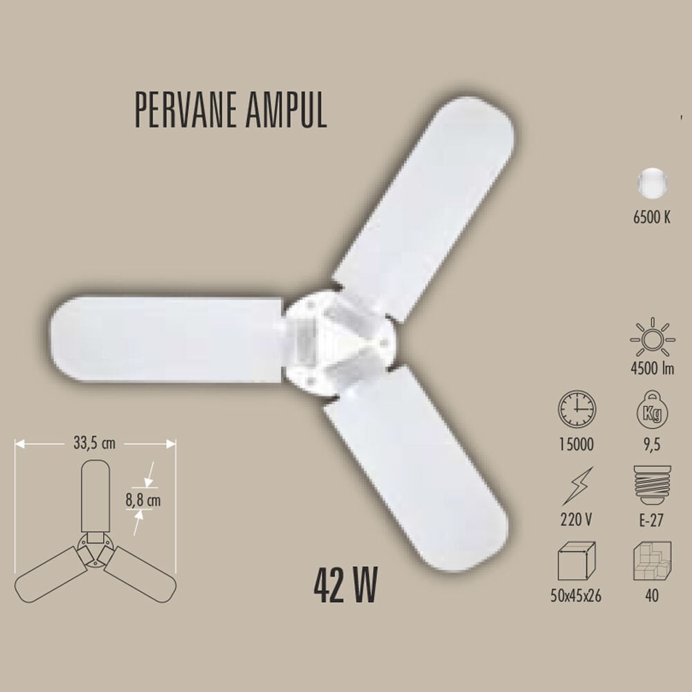 42W PERVANE LED AMPUL E27
