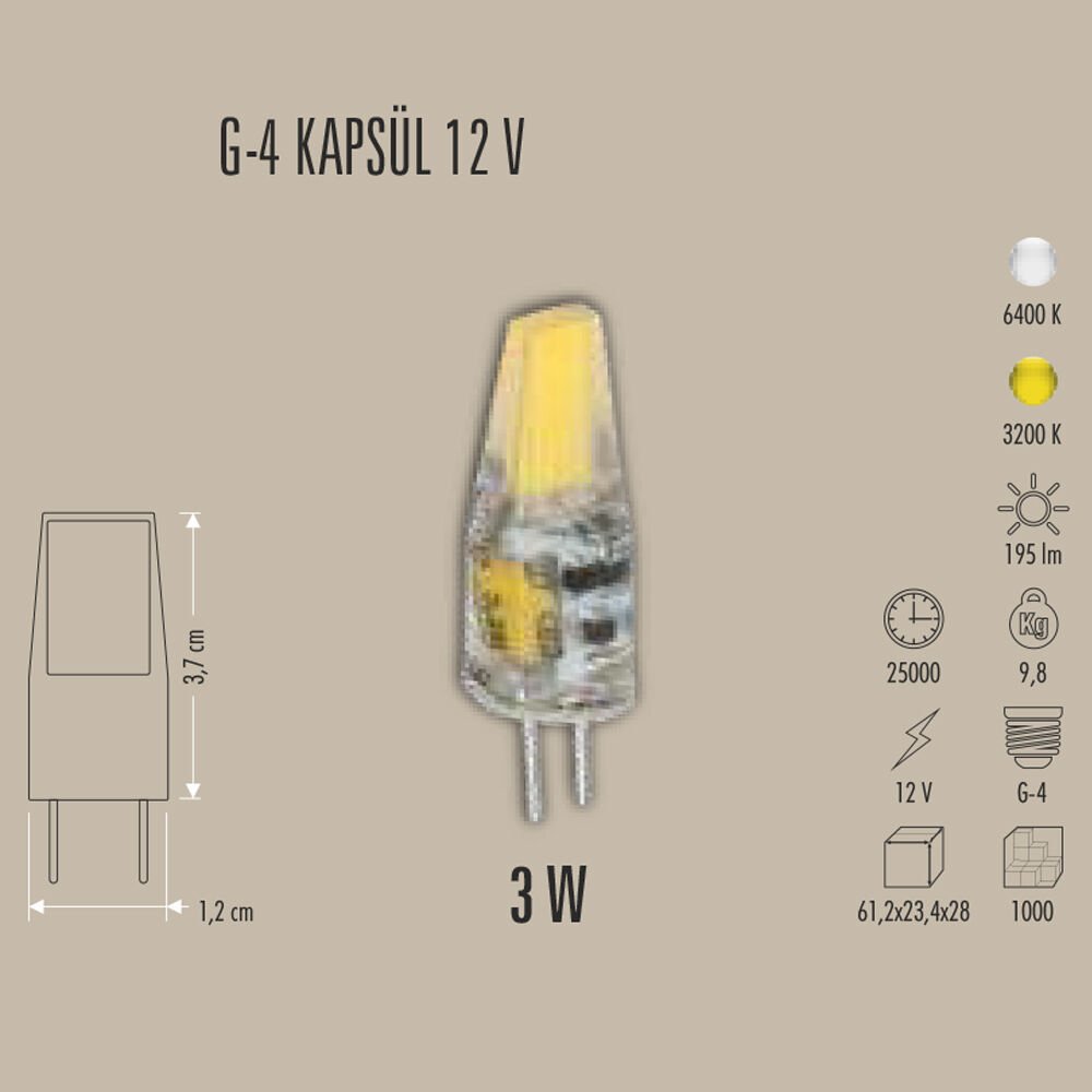 3W LED KAPSÜL AMPUL G9 220V