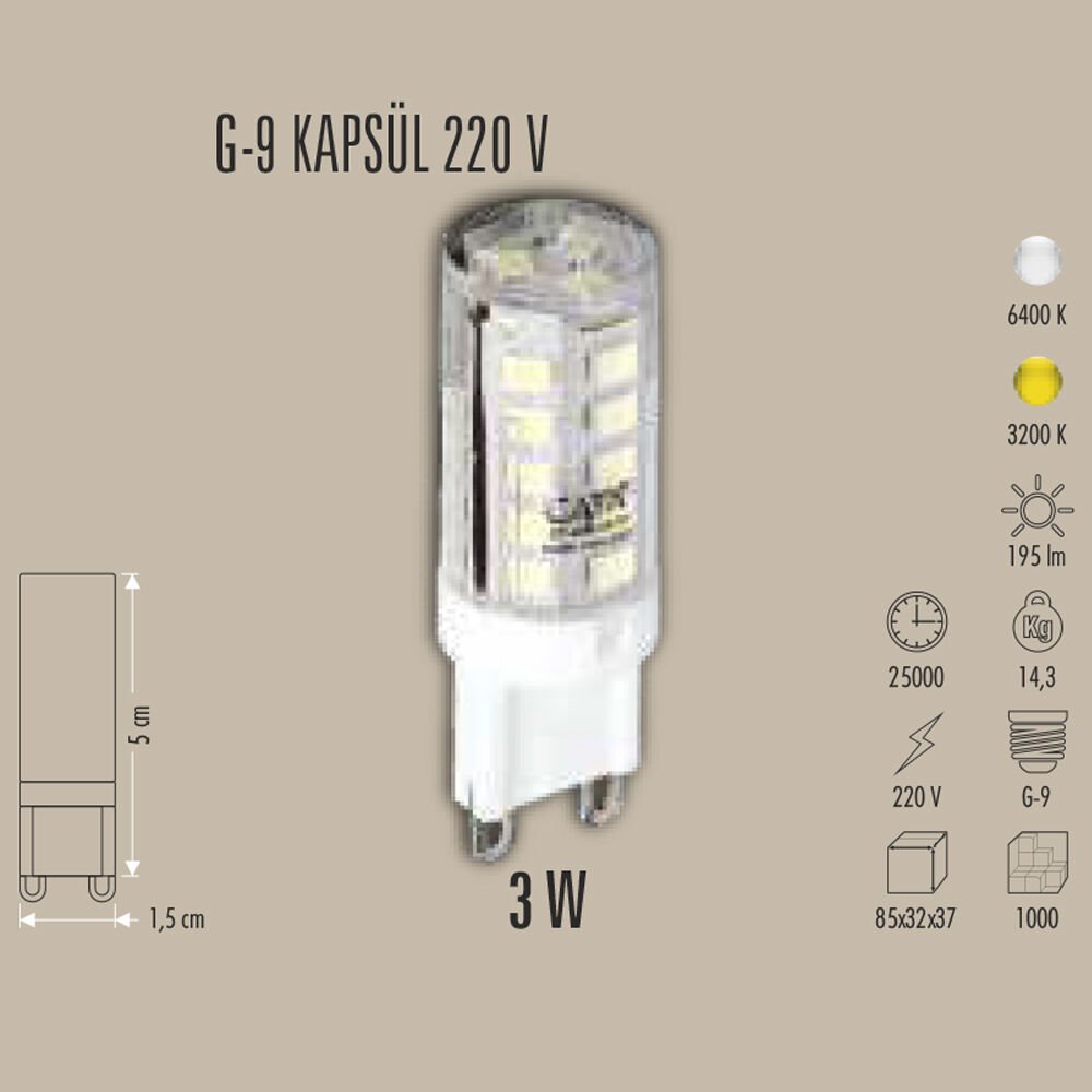 3W LED KAPSÜL AMPUL G9 220V