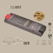 150W LED TRAFO 12.5 AMPER 12V KLEMENSLİ