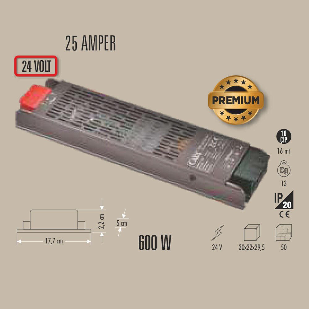200W LED TRAFO 8 AMPER 24V KLEMENSLİ