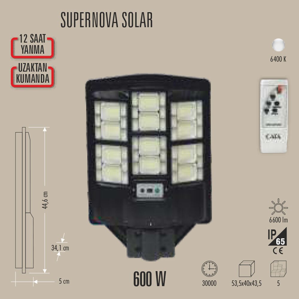 600W SUPERNOVA SOLAR SOKAK ARMATÜRÜ