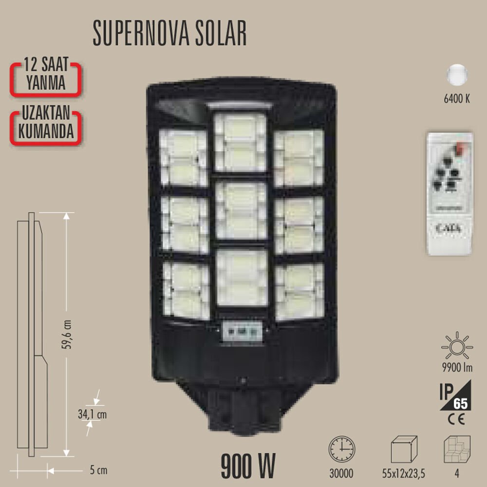 900W SUPERNOVA SOLAR SOKAK ARMATÜRÜ