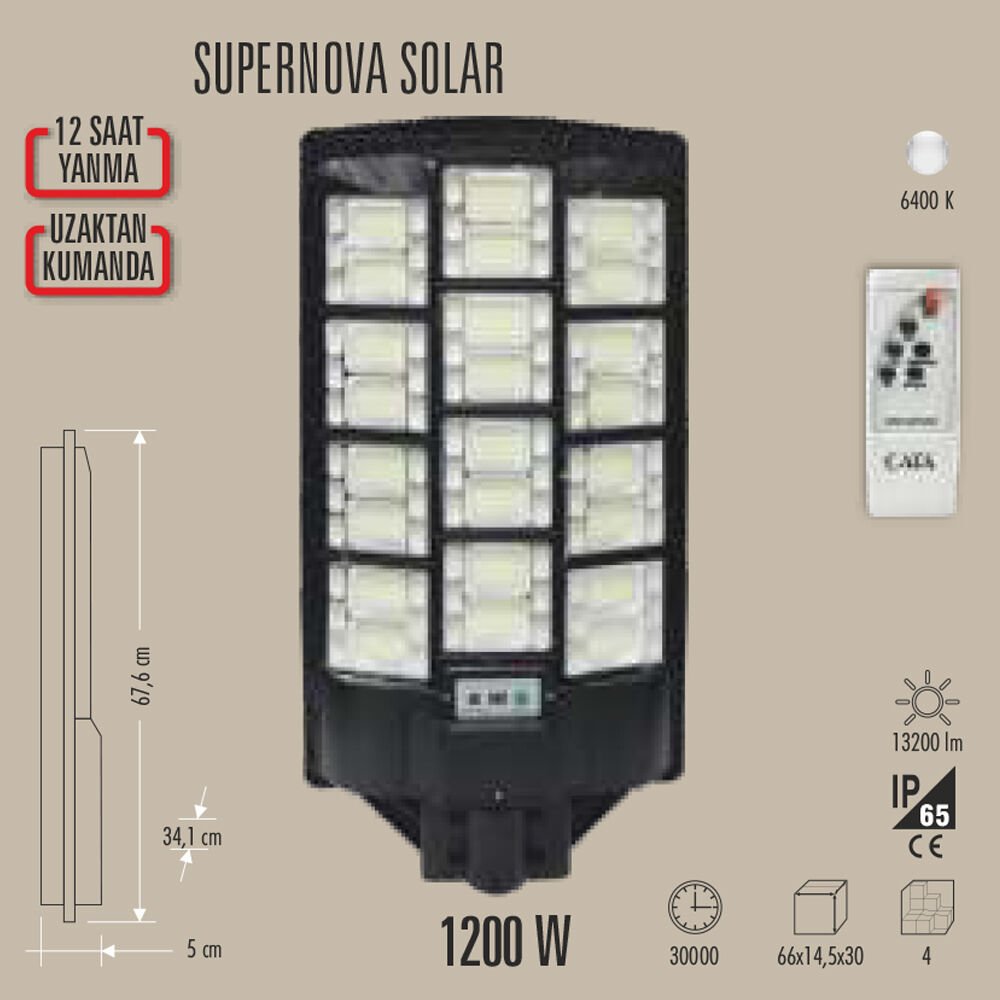 1200W SUPERNOVA SOLAR SOKAK ARMATÜRÜ