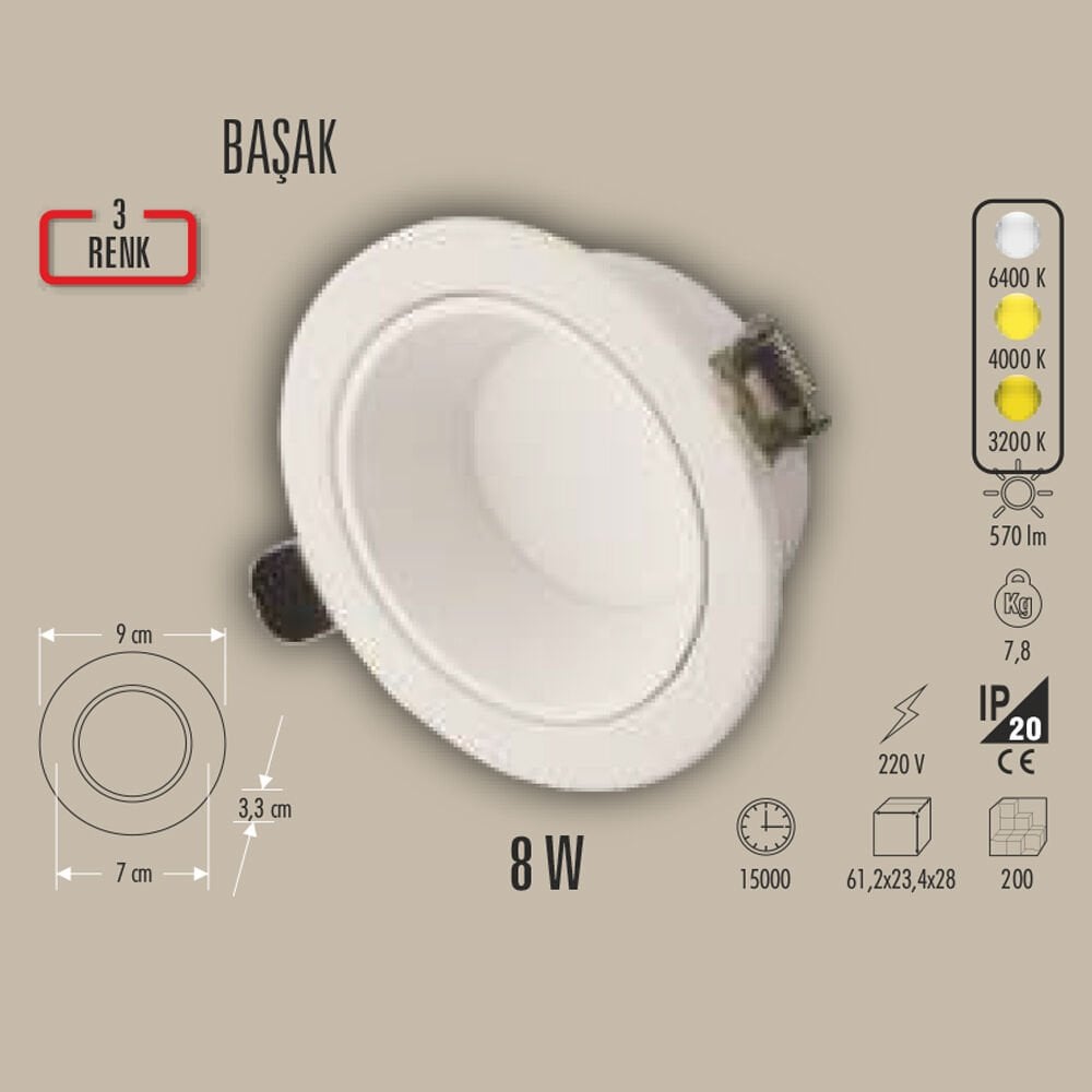 BAŞAK LED SPOT 8W