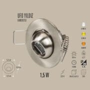 UFO YILDIZ SİYAH LED SPOT 1.5W