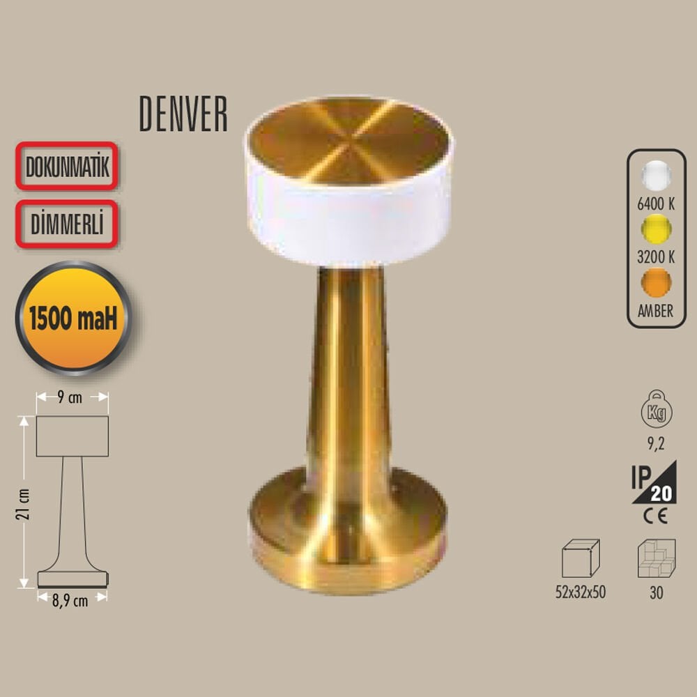 DENVER ŞARJLI MASA LAMBASI