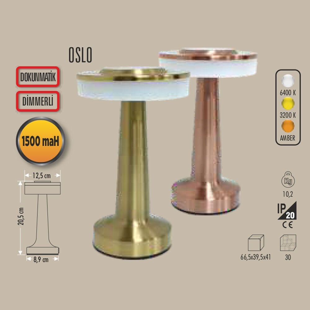 OSLO ŞARJLI MASA LAMBASI