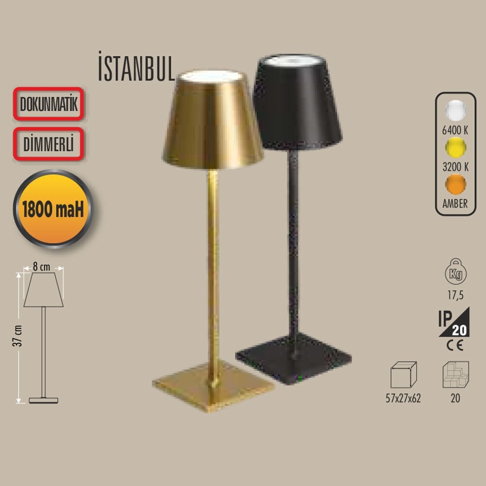 İSTANBUL ŞARJLI MASA LAMBASI