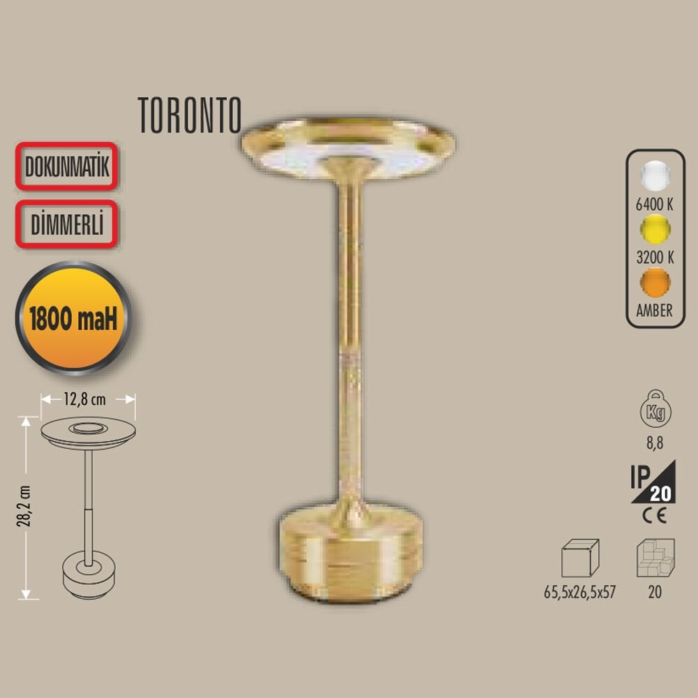 TORONTO ŞARJLI MASA LAMBASI