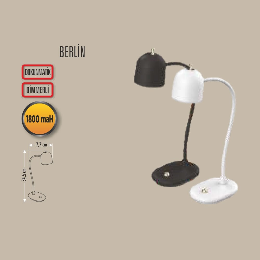 BERLİN ŞARJLI MASA LAMBASI