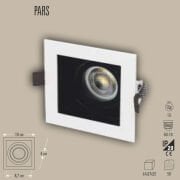 PARS KARE DEKORATİF SPOT KASA