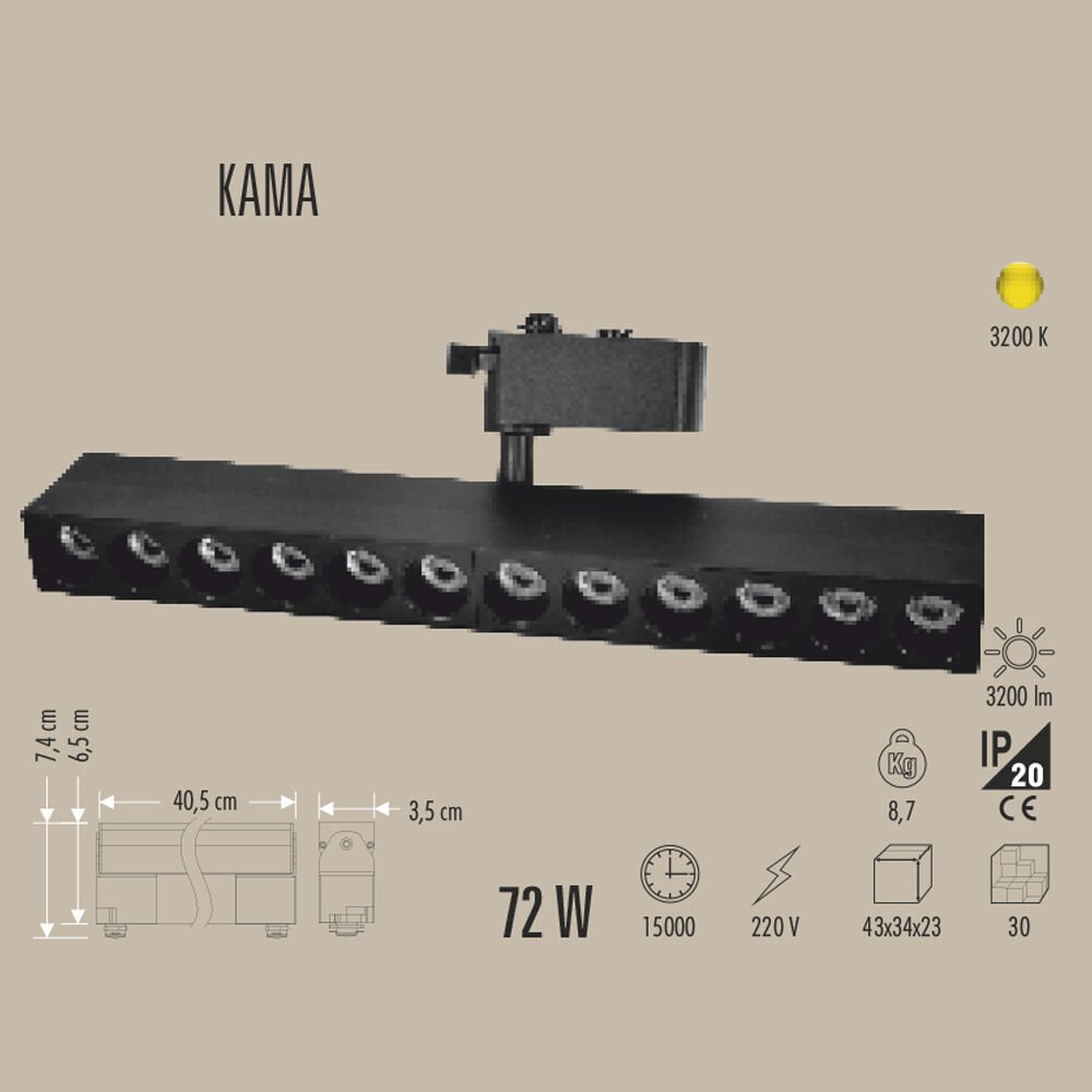 KAMA 72W LINEER RAY SPOT AYDINLATMA