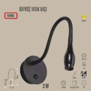 BAYKUŞ YATAK BAŞI LED APLİK 3W (ESNEK)