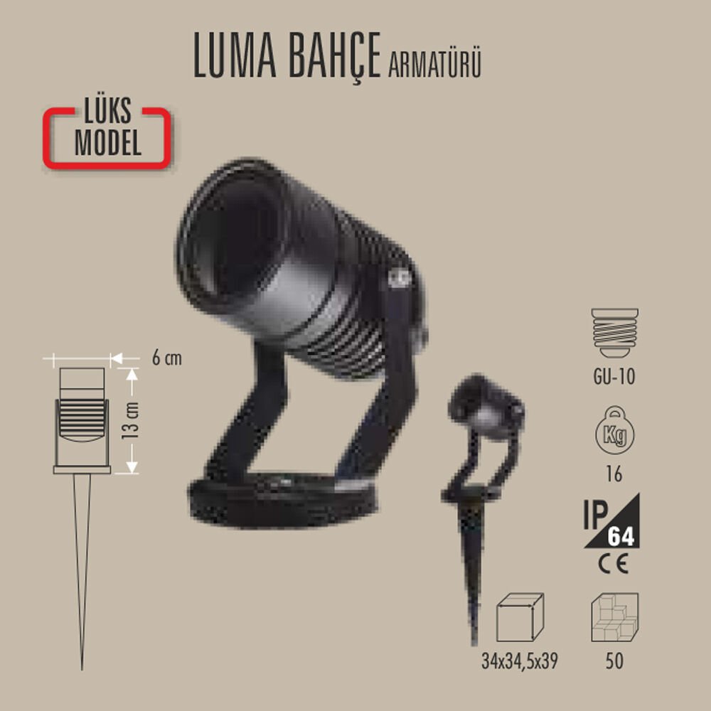 LUMA SOLAR BAHÇE SPOT ARMATÜRÜ 12W