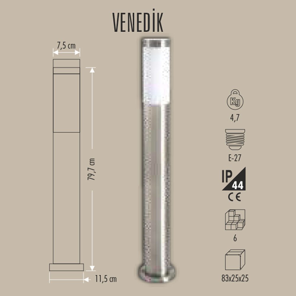 VENEDİK İNCE UZUN BAHÇE ARMATÜRÜ