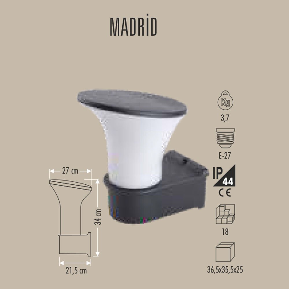 MADRİD DUVAR TİPİ BAHÇE ARMATÜRÜ