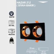 HAZAR 2’Lİ SİYAH-BAKIR SPOT ARMATÜR
