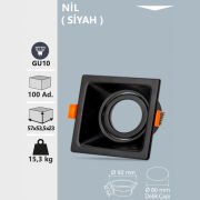 NİL SİYAH KARE SPOT ARMATÜR