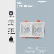NİL 2’Lİ BEYAZ SPOT ARMATÜR