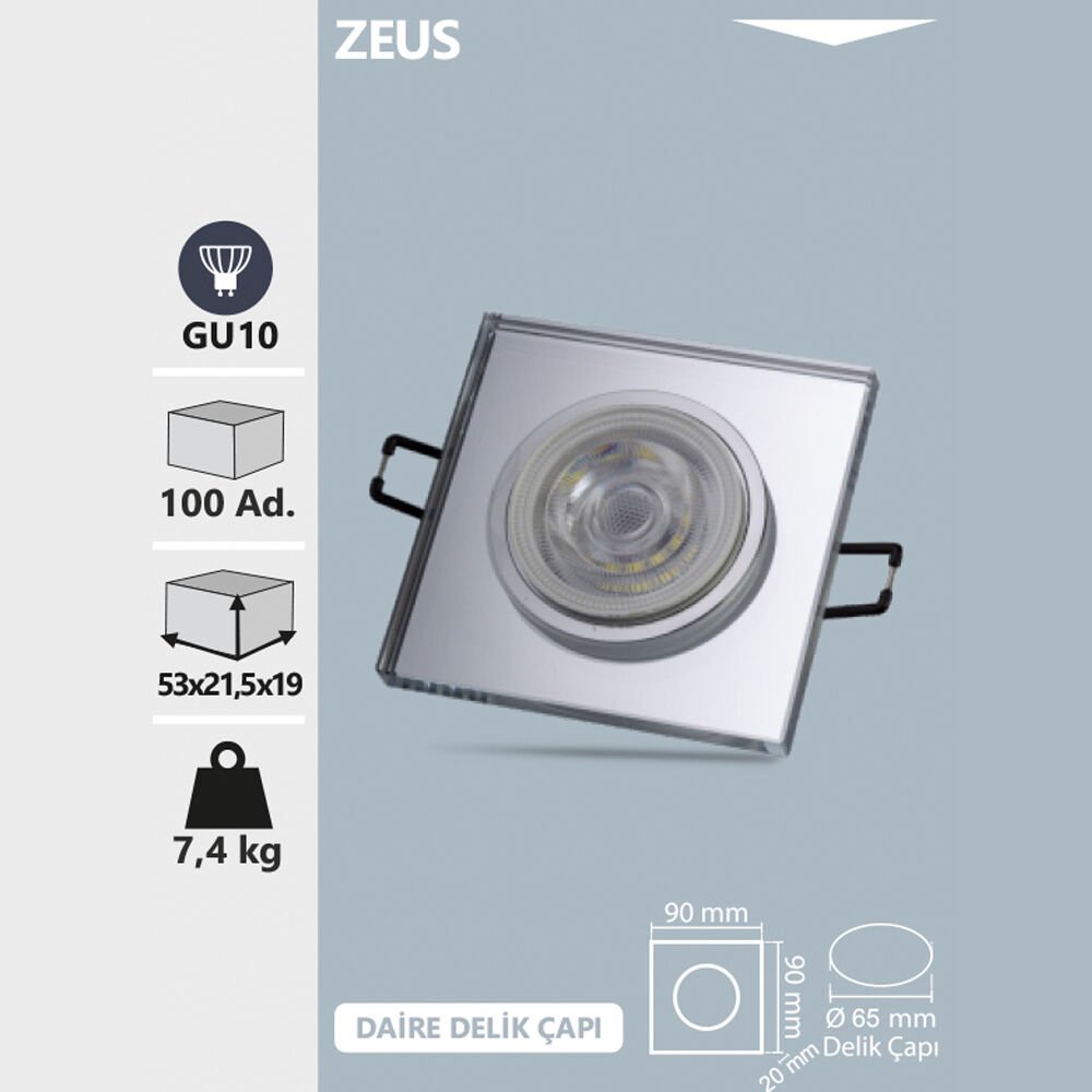 ZEUS KARE SPOT ARMATÜR