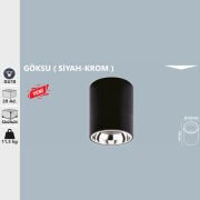 GÖKSU SİYAH-KROM SPOT ARMATÜR
