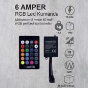 RGB LED KONTROLLER , RGB KUMANDA , 6 AMPER , LED KONTROL