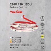 ŞERİT LED , 220V , 120 LEDLİ , TRAFOSUZ , LED AYDINLATMA
