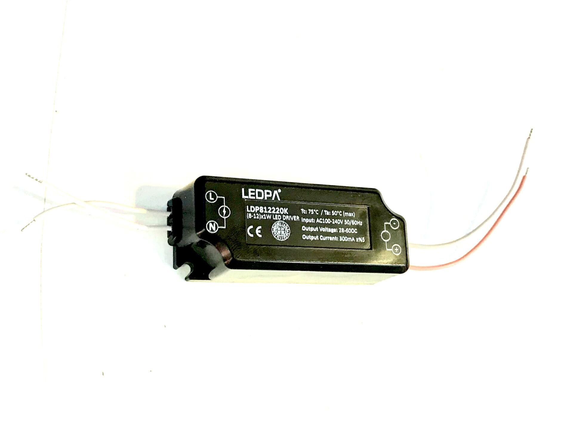 LEDPA LDP812220K 8-12X1W 12w LED DRIVER IP44 LED DRIVER , 300MA LED DRIVER. 75x26x20mm