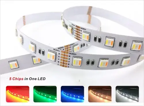 RGB+CCT 24v LED  , 10mt fiyatıdır (rulo). Şerit Işıklar Serisi RGBCCT LED Şerit , 5 IN 1 RGBCCT 60LEDs LED Şerit Işık