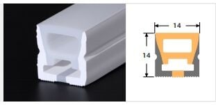 A1414 ESNEK SİLİKON LED PROFİLİ,  1414 SİLİKON LED KANALI, 14X14 SİLİKON LED HORTUMU, KIVRIMLI YÜZEYLER İÇİN BÜKÜLEBİLİR LED KANALI