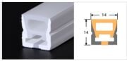 A1414 ESNEK SİLİKON LED PROFİLİ,  1414 SİLİKON LED KANALI, 14X14 SİLİKON LED HORTUMU, KIVRIMLI YÜZEYLER İÇİN BÜKÜLEBİLİR LED KANALI