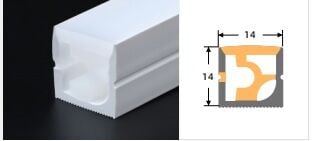 B1414 ESNEK SİLİKON LED PROFİLİ,  1414 SİLİKON LED KANALI, 14X14 SİLİKON LED HORTUMU, KIVRIMLI YÜZEYLER İÇİN BÜKÜLEBİLİR LED KANALI