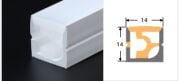 B1414 ESNEK SİLİKON LED PROFİLİ,  1414 SİLİKON LED KANALI, 14X14 SİLİKON LED HORTUMU, KIVRIMLI YÜZEYLER İÇİN BÜKÜLEBİLİR LED KANALI